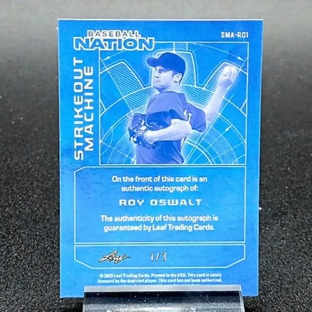 Roy Oswalt 1/3 Auto Blue Sparkle Strikeout Machine Refractor Houston Astros HOF
